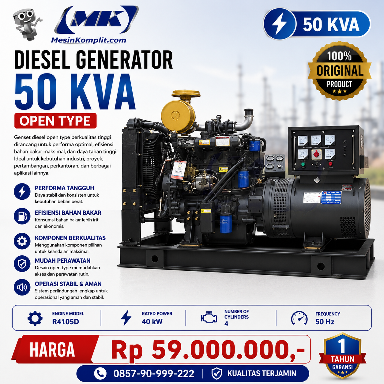 Genset 50kva 3 Phase...